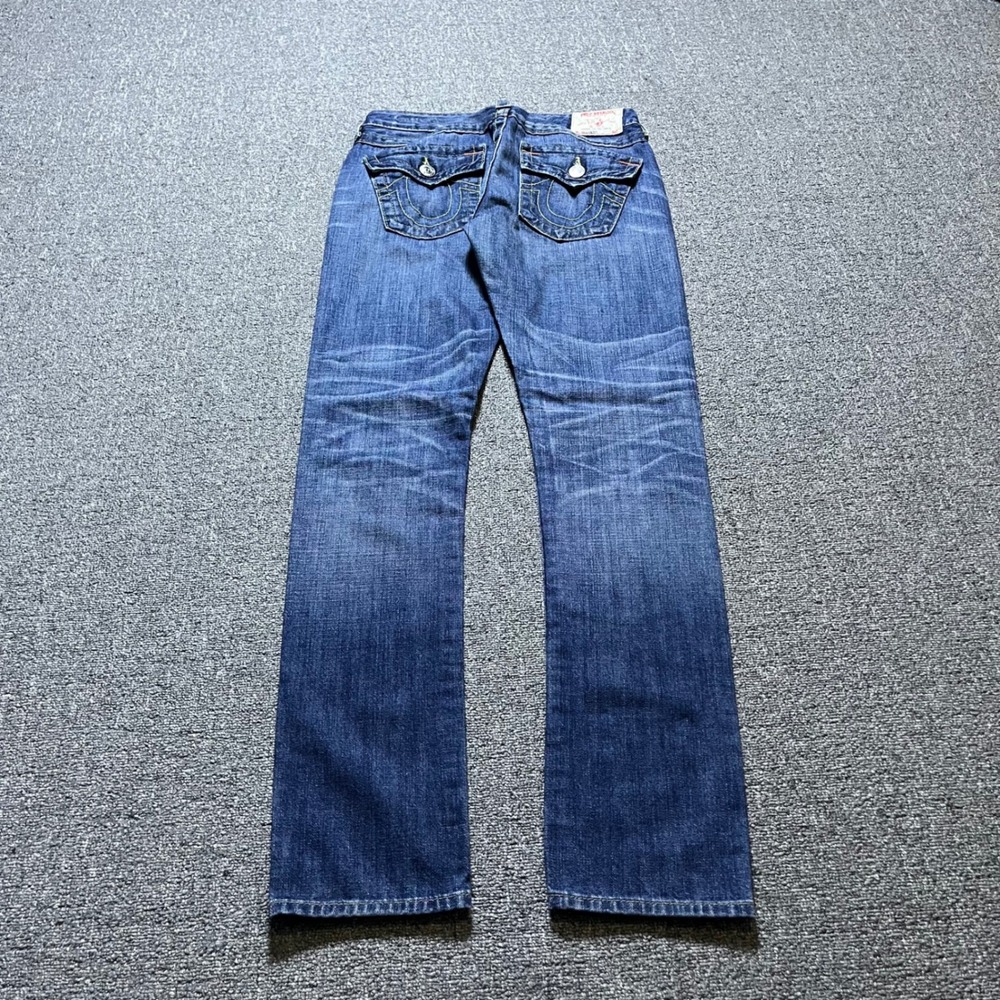 True Religion Cameron Jeans Size 25 Blue Low Rise Flap Pocket Y2K